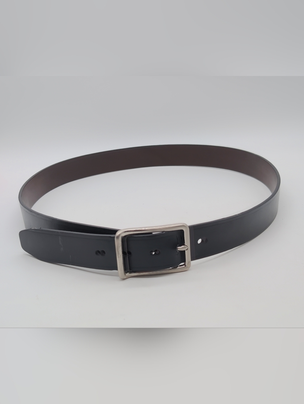 Tasso Elba Classic Black Men's Sz 40 Belt with Silver Buckle